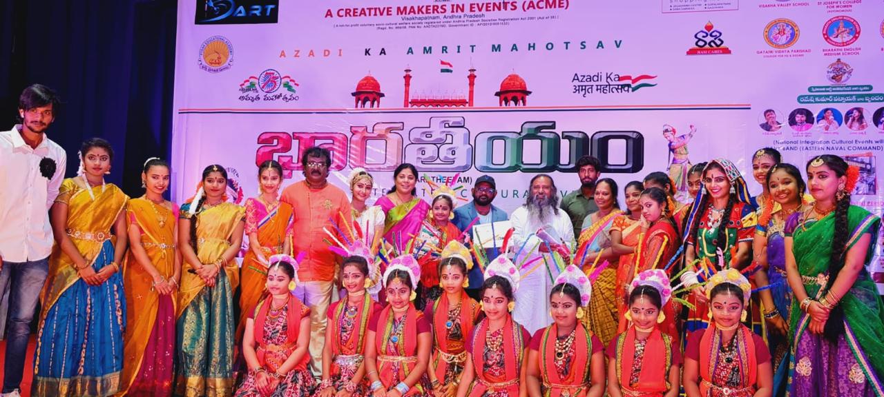 Performers and organizers on stage at a cultural program